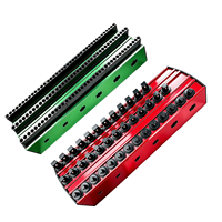 Nouveau support magnétique en alliage d'aluminium pour embouts, organiseur vert pour embouts de tournevis pour rangement dans une boîte à outils