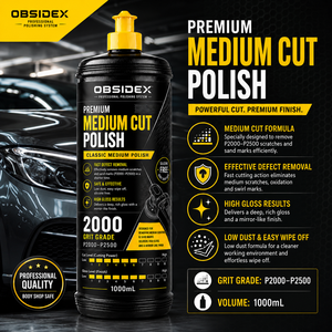 OBSIDEX น้ำยาขัดเงาแบบตัดแต่งระดับกลาง พรีเมียม – ปราศจากซิลิโคน ฝุ่นน้อย เกรดเม็ดทราย P2000-P2500 ปริมาณ 1000 มล. - Product Image 4