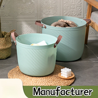 Panier de rangement en plastique avec poignées Organisateur de rangement léger et durable pour la lessive à domicile