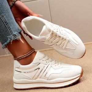 Nuove <span class=keywords><strong>Sneakers</strong></span> Chunky a Righe da <span class=keywords><strong>Donna</strong></span> 2026, Scarpe Sportive Casual Leggere e Traspiranti con Suola Spessa, Bianche e Nere - Product Image 2