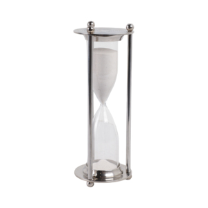 Timer a clessidra decorativo moderno e glamour in metallo e vetro per casa, bagno, soggiorno, ufficio - Product Image 2