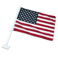 Drapeau de voiture américain 30x45cm, simple face, en polyester, imprimé numériquement, avec mât en PP, pliable pour affichage routier
