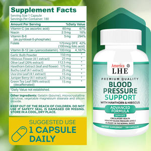 New Arrival Organic Blood Pressure Plant Extracts Supports Circulatory Health 180 Capsules Blood Pressure Supportments - Product Image 5