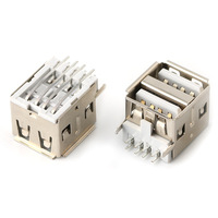 USB 2.0 double couche verticale à 180 degrés Connecteur USB 3.0 horizontal à 90 degrés noir et blanc prise femelle USB multiple enfichable