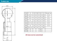Aohoy Semprotan Putar CIP Stainless Steel, Bola Pembersih Benang Wanita untuk Tangki