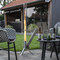 Chauffe-pellets portable en acier inoxydable au design moderne pour terrasse, foyer fusée, colonne de chauffage, allumage manuel, torche pour
