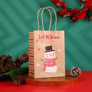 Sac en papier kraft de luxe écologique haut de gamme avec poignée, idéal pour les cadeaux de Noël, les promotions et les bonbons, impression intégrale – Offre Spéciale - Product Image 5
