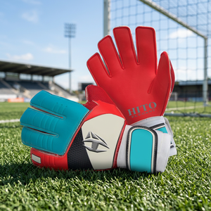 Gants de gardien de but professionnels personnalisés, paume avant en latex allemand 4 mm, dos en silicone injecté, paume plate, marque privée. - Product Image 3