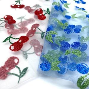 Fancy 100% Nylon fiesta tul colorido cereza fruta brillo tela de malla para vestido tela de tul - Product Image 5