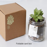 Boîte cadeau en papier rigide avec couvercle et base, emballage de luxe pour plantes succulentes, recyclable, respectueux de l'environnement, avec logo personnalisé en relief OMT