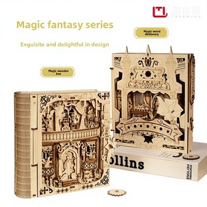 Fermalibri in Legno Fatto a Mano Tongmuqu, Modello DIY da Assemblare, Libro Magico Creativo 164x72x213mm - Product Image 3