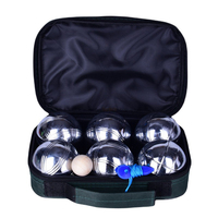 Boules de pétanque/Boules de pétanque Pro/Set de pétanque Chrome 6 Pcs Beach Bocce Ball Metal Petanque Boules Set in Nylon Bag