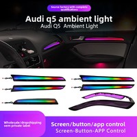 Luz Ambiental Universal RGBIC Symphony para Auto, Tira LED Acrílica con Efecto de Agua Fluida, Lámpara de Atmósfera para Audi Q5 2009-2016, Control por Aplicación, 5V