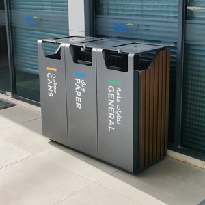 صناديق قمامة معدنية وفولاذية مجلفنة للخدمة الشاقة من الحديد للاستخدام الخارجي - Product Image 2