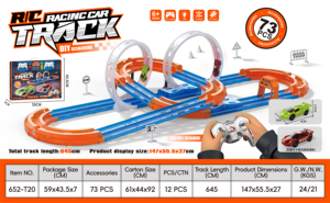 W2W DIY Set de Pista de Carreras para Coches con Control Remoto de 2 Canales AA, Escala 1:64, Cable USB, Evitación de Obstáculos, Montaje Flexible, Carreras en Interiores y Exteriores - Product Image 2