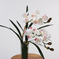 Fleur artificielle de cymbidium de grande taille de haute qualité, 79 cm, 8 têtes, latex, toucher réaliste, pour la décoration de mariage et de la maison