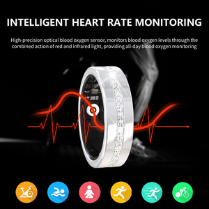 Bague connectée en acier inoxydable, suivi de la santé et du fitness, surveillance de la fréquence cardiaque et de l'oxygène sanguin, contrôle à distance via application Android, application rotative - Product Image 4
