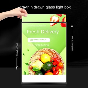 Zzgroup LED Rectangle Verre Trempé Étanche En Métal Cadre Restaurant Tenture Murale Panneau D'affichage Boîte À Lumière Illustration Personnalisée - Product Image 2