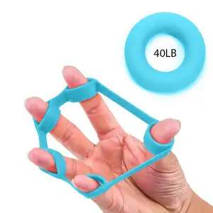 Silicone Finger Gripper Strength Trainer With Loop Type Latex Resistance Band Hand Grip Wrist Stretcher Exercise Finger Expander