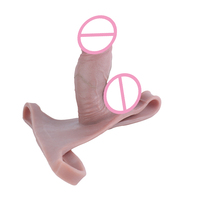 S8043D-PC Skin T-Back Foreskin Penis Pants Soft Hollow Silicone Wearable Realistic Dildo Male Penis Size Enhancement Sleeves 18+