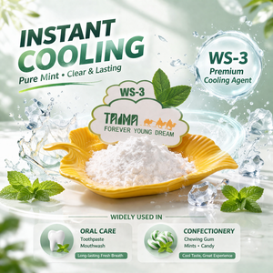 Agente Refrigerante en Polvo WS-3 de Grado Alimenticio, <span class=keywords><strong>Sin</strong></span> <span class=keywords><strong>Sabor</strong></span> Amargo, Refrigeración Duradera para Enjuague Bucal, <span class=keywords><strong>Pasta</strong></span> de Dientes y Goma de Mascar - Product Image 1
