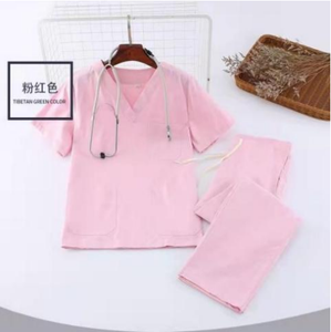 Conjunto de traje médico Unisex con cuello en V de manga corta de alta calidad para salón de belleza médico Hospital - Product Image 3