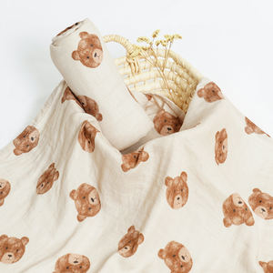 Herstellerangepasste Reaktiv Gefärbte Baby-Bambus-Musselindecke, 2-lagige Puckdecke, Großhandel Bambus-Baumwoll-Musselin-Stoff - Product Image 1