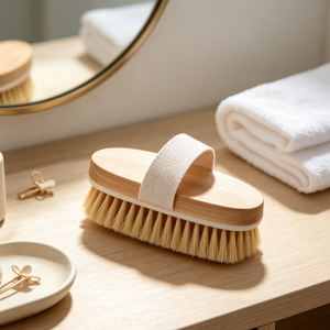 Brosse corporelle sèche personnalisable avec logo, en soies de sisal naturelles, brosse de bain en bois, brosse exfoliante pour peaux sèches et cellulite - Product Image 3