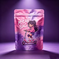 Pochette Mylar personnalisée imprimée avec fermeture éclair refermable et encoche de déchirement, pour l'emballage et la présentation de boîtes mystères de collection d'anime et de cadeaux