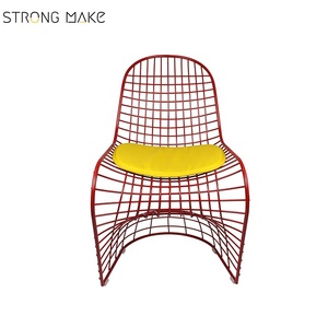 Venta al por mayor personalizar el Color rojo Metal recubierto de alambre plegable sillas de comedor <span class=keywords><strong>bistro</strong></span> - Product Image 5