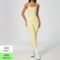 Ensemble 2 pièces OEM/ODM personnalisé avec logo : Soutien-gorge de sport léger, respirant et à séchage rapide pour femme - Débardeur de yoga extensible dans quatre directions avec leggings