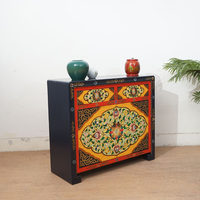 Buffet en bois massif peint, style antique, avec cloison et joints à mortaise et tenon, design personnalisable pour salon
