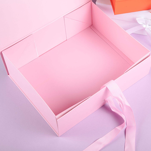 Custom Logo Luxury Magnetic Foldable <b>Gift</b> <b>Box</b> with Transparent Window and Ribbon for <b>Valentines</b> Day Cosmetic Souvenir Packaging - Product Image 5