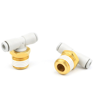Dde Dade Pneumatics T Type <b>Connector</b> External Thread <b>Quick</b> Plug Plastic Copper Body Pneumatic Fittings - Product Image 3