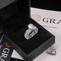 Bague Moissanite VVS 4 carats taille poire sertie à la main, style Iced Out Bust Down pour Femme, en Argent Sterling 925, Bling Bling