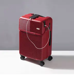 新设计的高品质防抱死制动系统电脑硬行李箱带笔记本电脑口袋和USB前开口行李箱。