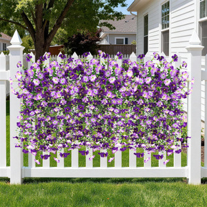 Guirlande de fleurs artificielles de volubilis doublement violettes 30cm-100cm, bouquet en soie plastique pour décoration murale intérieure - Product Image 4
