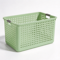 Panier de rangement en plastique PP multi-couleurs et multi-tailles, bac de rangement pour bureau, collations, jouets, articles divers, empilable, creux, durable, facile à nettoyer