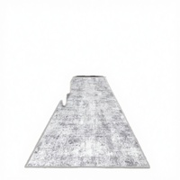 Capslpad 2x8 Grey Abstract Ultra Soft Fabric Washable Non-Slip Rubber Backing Stain Resistant Low Pile Machine Made Runner Rug