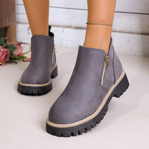 <span class=keywords><strong>Botas</strong></span> de Mujer en Stock, Estilo con Cierre Lateral, <span class=keywords><strong>Botas</strong></span> Cortas Nuevas, Talla Grande, Punta Redonda, Venta al Por Mayor - Product Image 6