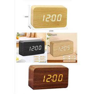 <b>Digital</b> Alarm <b>Clock</b> Wood Style Led Display 1200mm Size With Time Function For Bedroom Use - Product Image 2