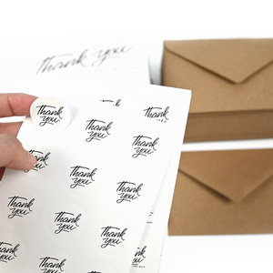 Jeu de cartes de remerciement vierges pliées de 4x6 pouces personnalisées au design minimaliste de mariage avec enveloppes kraft et autocollants assortis - Product Image 3