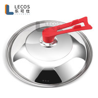 Couvercle de cuisson visible en verre de remplacement pour marmite Wok dôme couvercles universels pièces d'ustensiles de cuisine en acier inoxydable avec poignée en silicone