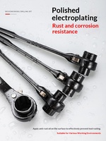 Clé à cliquet bidirectionnelle multifonctionnelle à embout pointu en acier allié chrome-vanadium, plaquée chrome, marque V-STRONG