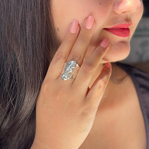 Anillo Tradicional Moku Jewellery con Múltiples Piedras Preciosas, Amatista Marquesa, Citrino, Granate, Anillo de Diseño Hecho a Mano para Mujer - Product Image 1