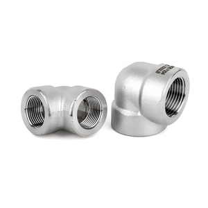 304 thép không gỉ áp lực cao chủ đề nội bộ <span class=keywords><strong>90</strong></span> độ khuỷu tay chủ đề nội bộ giả mạo với dày kỹ thuật Doanh 3000lb - Product Image 2