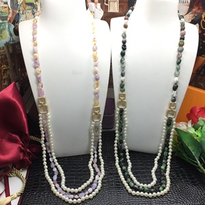 Precio barato 2023 nuevos collares largos de joyería de perlas de concha de moda de piedra natural para mujeres - Product Image 4