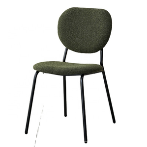 Chaises de salle à manger empilables en tissu velours moderne, avec pieds en métal noir, en promotion - Product Image 1