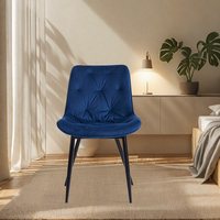 Chaise d'appoint rembourrée en velours Chaise longue au design moderne pour le salon Mobilier de maison Salle à manger Chaise de loisirs