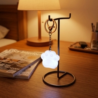 Vente flash - Mini lampe de nuit LED en forme de patte de chat - Porte-clés rechargeable à détection tactile - Pendentif pour sac à dos - Lampe décorative mignonne pour enfants - Cadeau